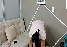 I'm home alone masturbating when my stepdad shows up and fucks me