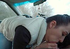 Does my beautiful girlfriend suck me off in the car?