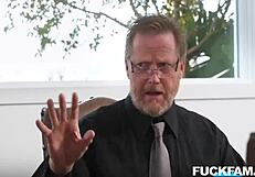 Rival Stepsisters Gal & Aubree Suck and Fuck Elias to Family Peace