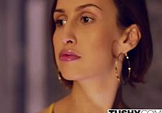 Tushy Model Craves Intense Anal Sex with Brunette Riding Hard Over Desk