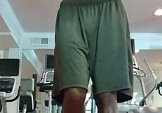 Sexy Mature Woman Performs Pole Dance in Gym Dorm