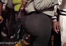 Spying on bubble butt during concert leads to hidden voyeur excitement.