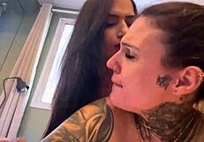 Amateur moans while sucking balls and getting fucked by a monster cock in the bedroom.