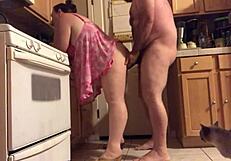 Fat BBW Wife Poses in the Kitchen