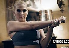 cougar stepmom christie stevens fucks stepson, then stepdad joins the taboo group