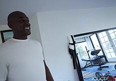 Sofi Adams gets fucked at gym after sweaty workout