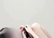 skinny brunette student in one piece fetish