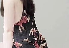 skinny brunette student in one piece fetish