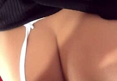 she gets on all fours for the computer guy with sex toy