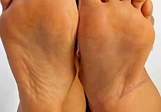 Sniff the squirt on the feet of Kiarameow.