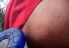 Latina Flashes Hairy Pussy in Park