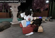 Two Pretty Girls Suck and Fuck My Dick in Roblox Condo Game