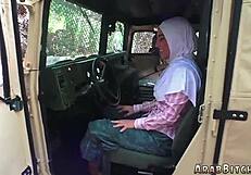 Wow, the Muslim babe discovers penis home away from home!