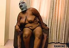 African bbw experiences monster cock fuck in front of mirror