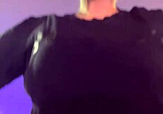 Tanned Amateur Strips in Gym, Sweat Dripping from Wet Pussy