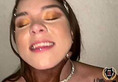 Fiji Falzz bent over for Rome Major's monster cock deep inside her rough sex.