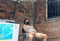 My Slutty Neighbor In The Yard Showing Her Pussy Under Her Dress