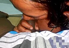 Indian Housewife Unleashes Fierce Blowjob in Bedroom Heat