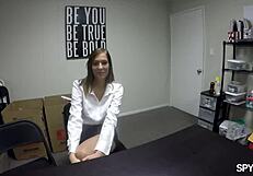 Skinny Shaved European Teen Gets POV Blowjob And Cumshot