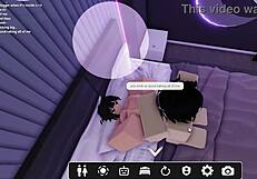 Submissive throat goat eagerly gives head to a cock in Roblox.