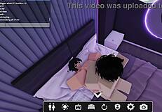 Submissive throat goat eagerly gives head to a cock in Roblox.