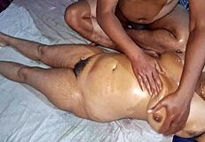 desi indian hot bhabhi gets full nude massage with oiled body