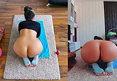 you wont believe what happens in this naked yoga session