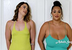 Ebony BBW Licks Pussy in First Lesbian Encounter