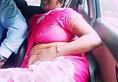 indian housewife has car sex with boyfriend, talking dirty