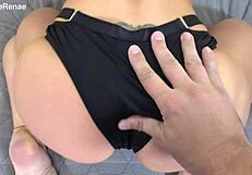 Husband catches cheating wife bent over in missionary and joins for double vaginal and facial cumshot!