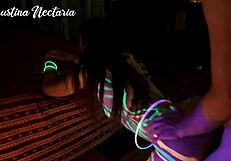 Wild Slim Girl Fucked Under UV Light With Monster Cock