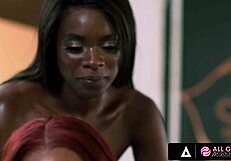 All Girl Massage Explodes Into Perfect Lesbian Threesome With Ebony Babes Fingering And Cunilingus!