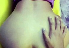 Pretty latina student in lingerie shows muscular bodybuilder tattoo and petite tits in homemade dress scene