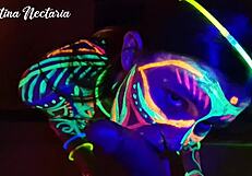 Wild Slim Girl Fucked Under UV Light With Monster Cock