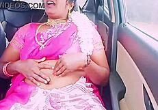 indian housewife has car sex with boyfriend, talking dirty