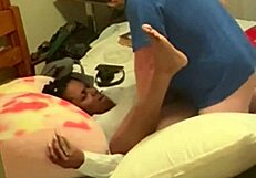 Ebony Coworker Bends Over For Doggy In Bedroom