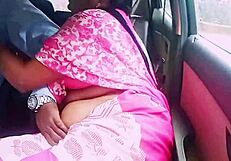 indian housewife has car sex with boyfriend, talking dirty