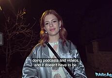 Public Agent Ginger Babe Squirts On Cock