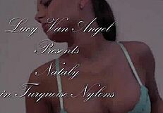 Can you resist Natally's nice feet and legs?