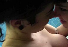 Busty Lesbo Chicks Finger Pussies, Dive into Muff, and Trib with Dildo in Bathroom