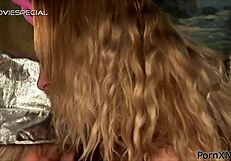 Wow, look at this long-haired blonde siren getting her mouth filled with pee!