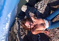 risky public fuck on cliff with mia bandini