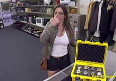 Busty French Babe Gets Stuffed by American Cock in Backroom