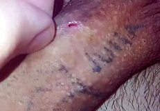 Solo Guy Shows Off His Big Cock Piercings