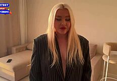 young busty blonde in leggings gets cock in tight ass amateur couple