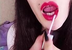 Backstage Of A Hot Brunette With Girlfriend And Tongue.