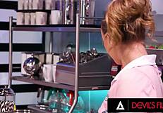 devils film - waitress anna claire clouds catches customer masturbating and helps out