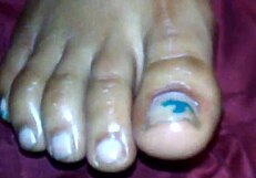 ebony feet tease with footjob cumshot