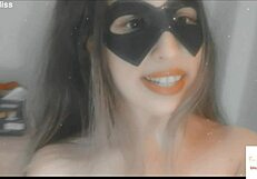 Just a skinny naked girl showing her little bum in the towel.