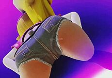 Peach's big tits and ass get fucked in contrasting hardcore scene